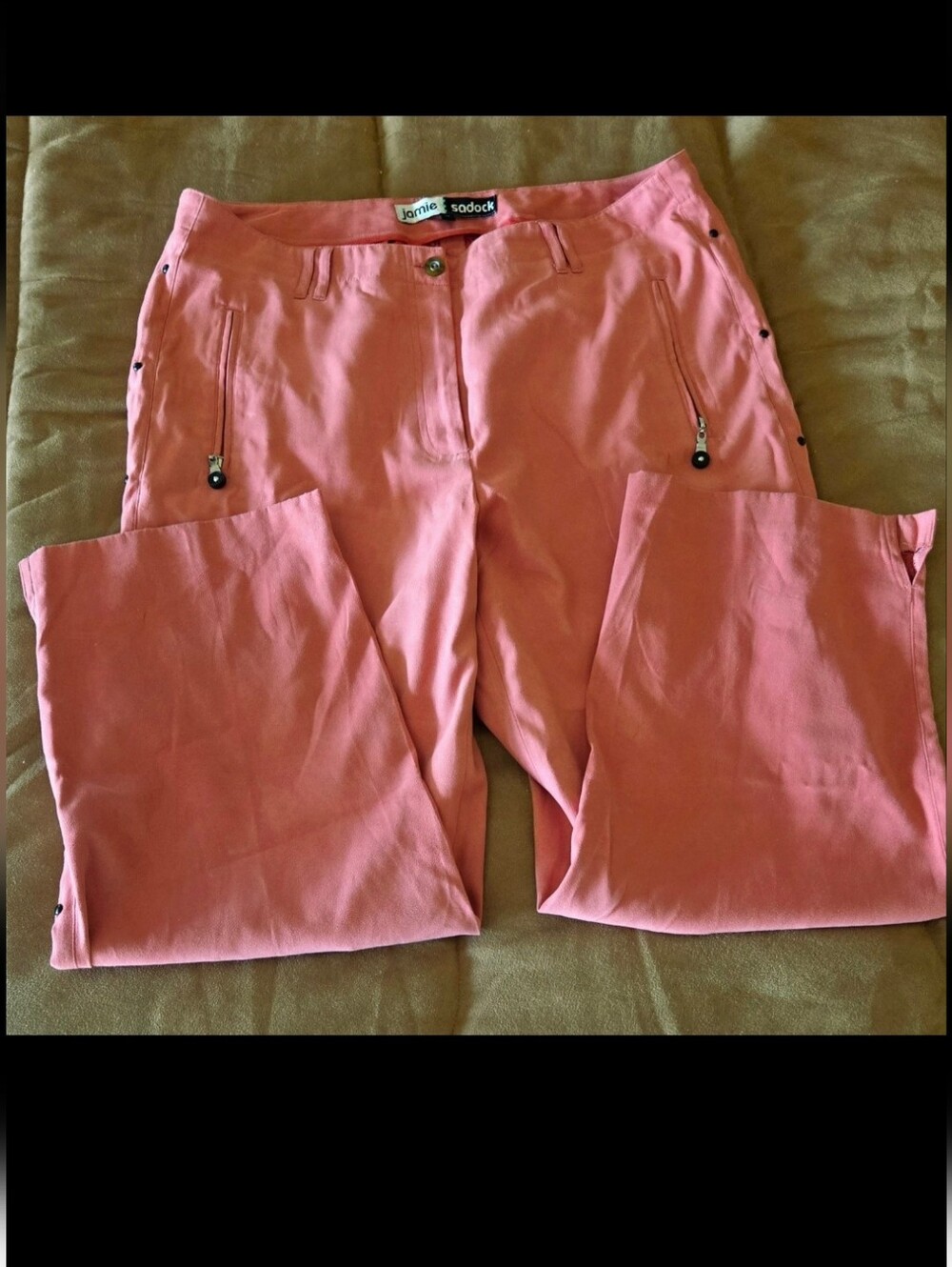 Jamie Sadock Muted Orange Long Capris. Ultra Suade-like Fabric. Size 12. EUC!